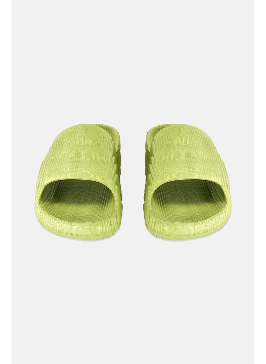 TapouT Men Brand Logo Slip On Slides, Green  - Image 4