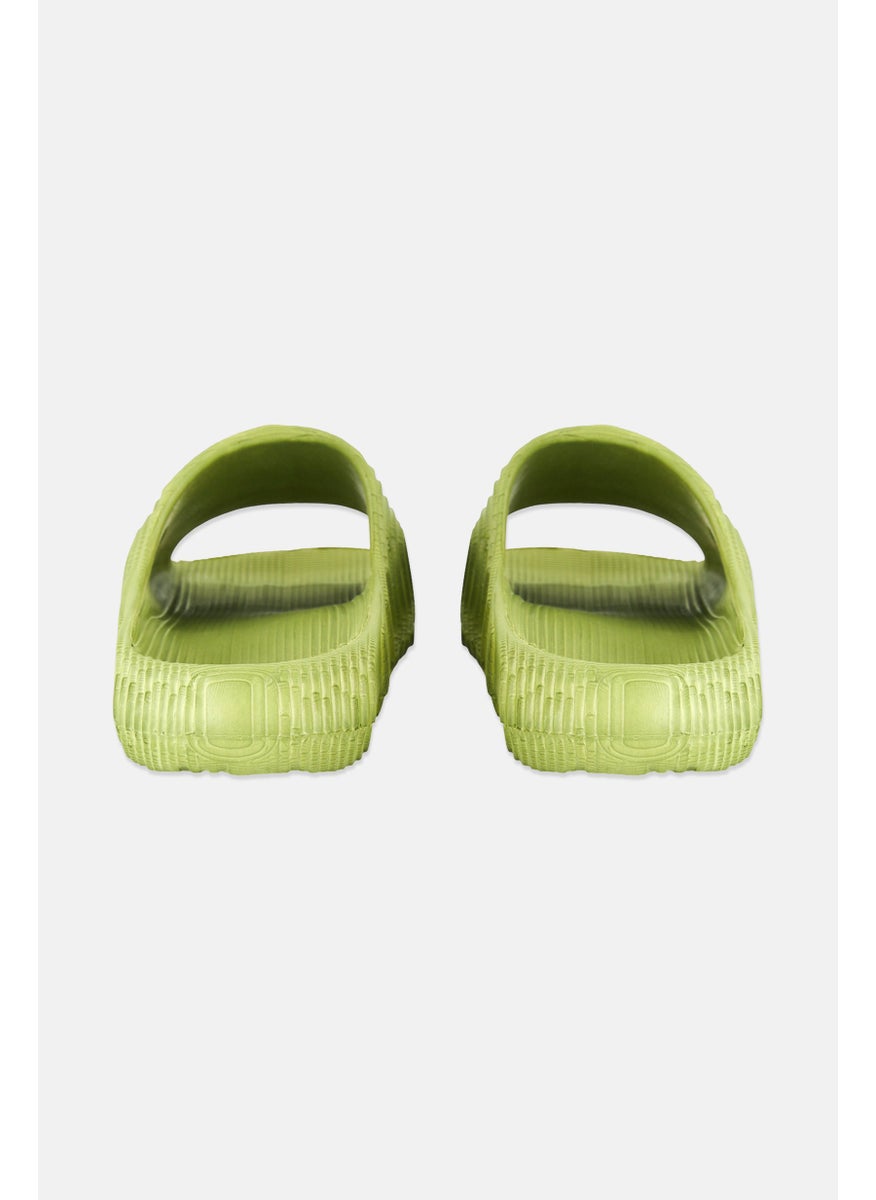 TapouT Men Brand Logo Slip On Slides, Green  - Image 2