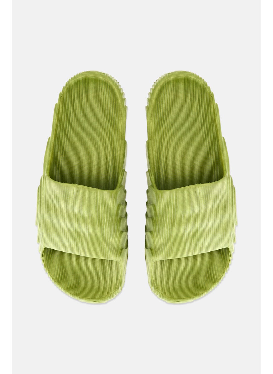 TapouT Men Brand Logo Slip On Slides, Green  - Image 3