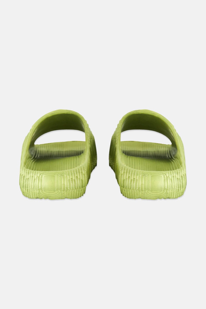 TapouT Men Brand Logo Slip On Slides, Green  - Image 2