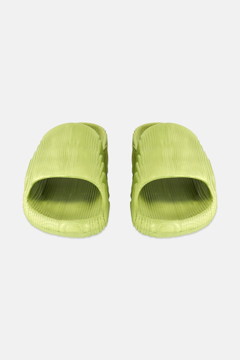 TapouT Men Brand Logo Slip On Slides, Green  - Image 4