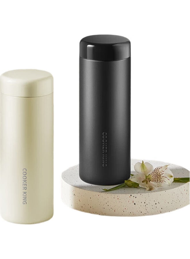 COOKER KING Chuidahuang Insulated Cup, 316L Stainless Steel Water Bottle, Simple And Lightweight Portable Tea Cup For Men And Women, Minimalist Black 360Ml - Image 2