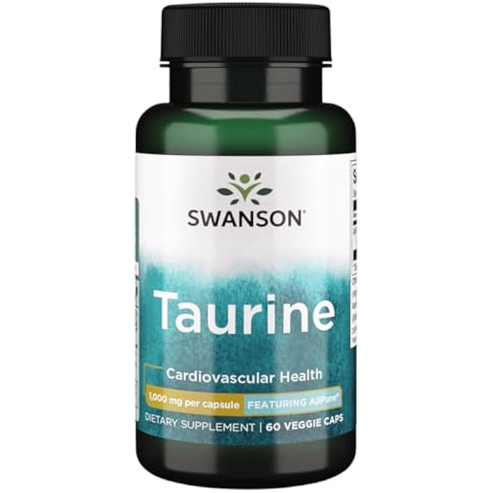 Swanson AjiPure Amino Acid Taurine 1000 Milligrams 60 Veg Capsules - Image 1