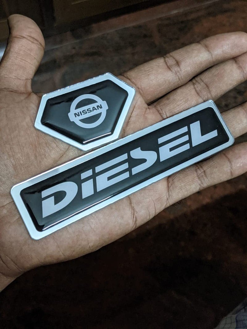 BIG FLAG BFRC 3D Gel Finish Car Fuel Badge - Black - Diesel - Sticker Universal for Specific Brand (FBBDVAR) (NISON) - Image 1