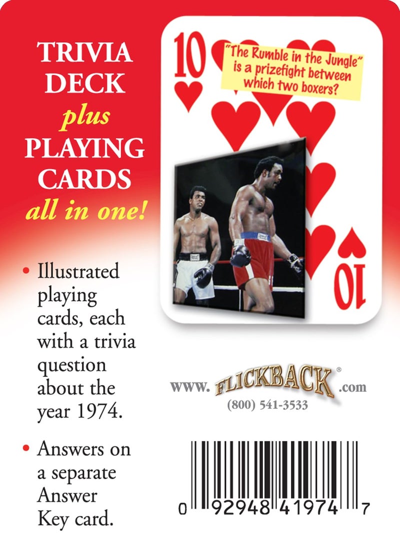Flickback 50th Birthday Trivia Cards – 1975 Flickback Deck – Gift for Men or Women Born in 1975 – Fun 50th Birthday Game, Vintage 1975 Playing Cards with Trivia Questions – Gift for Mom Dad Husband Wife - Image 5