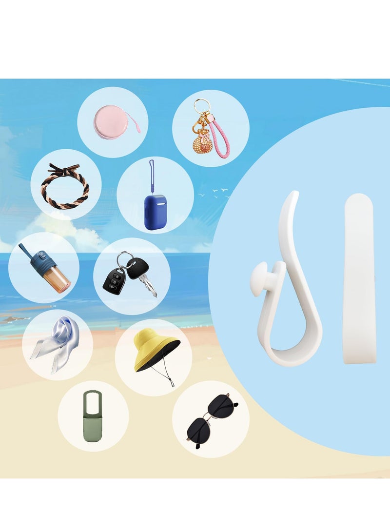Excefore Hooks Accessories for Bogg Bags, 6 PCS Insert Charm Key Holder Clip Cup Holder Attachment Organize Girls Hair Ties for Beach Tote Bags Rubber Beach Tote Bag, Waterproof Zipper Bag Accessories - Image 2