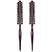 Wanmu 2 Pcs Small Round Brush, Natural Boar Bristle Hair Brush, Portable Mini Round Brushes with Wood Handle for Women and Men Short or Thin Hair, Beard Fine, Drying, Styling, Curling, Restore Shine - Image 2