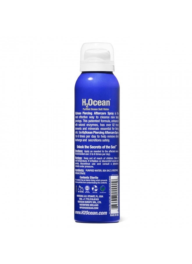 H2Ocean - H2Ocean Piercing Aftercare Spray, 4Oz Set Of 2 Sea Salt Keloid And Bump Treatment, Wound Care Spray Wound Wash For Ear, Nose, Naval, Oral Body Piercings - Image 1