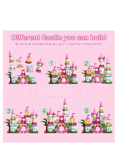 Y&D Girls Castle STEM Building Toys - 998 PCS Sets for Age 6 7 8 9 10 11 12 Years Old | 5-in-1 Pink Princess & Carriage Creative Blocks Kits Gift Kids  - Image 5
