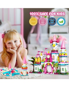 Y&D Girls Castle STEM Building Toys - 998 PCS Sets for Age 6 7 8 9 10 11 12 Years Old | 5-in-1 Pink Princess & Carriage Creative Blocks Kits Gift Kids  - Image 2