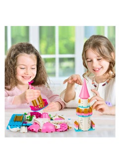 Y&D Girls Castle STEM Building Toys - 998 PCS Sets for Age 6 7 8 9 10 11 12 Years Old | 5-in-1 Pink Princess & Carriage Creative Blocks Kits Gift Kids  - Image 3