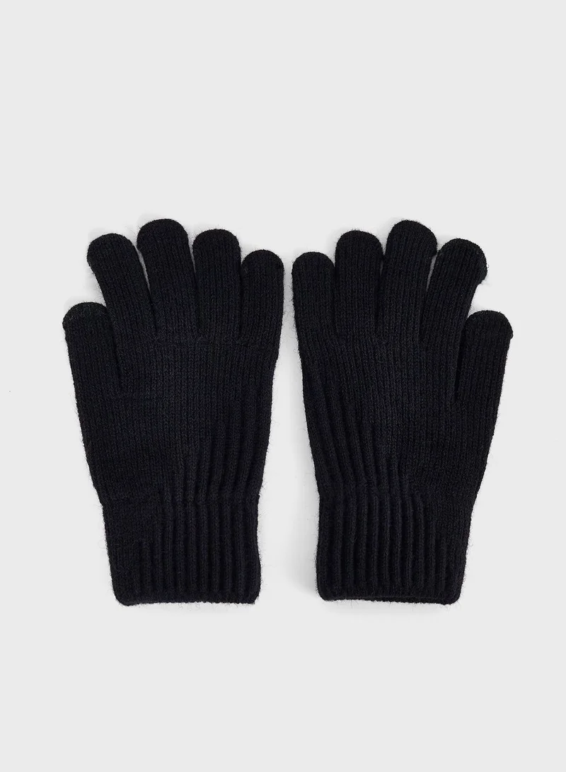 Seventy Five Knitted Stripe Winter Gloves