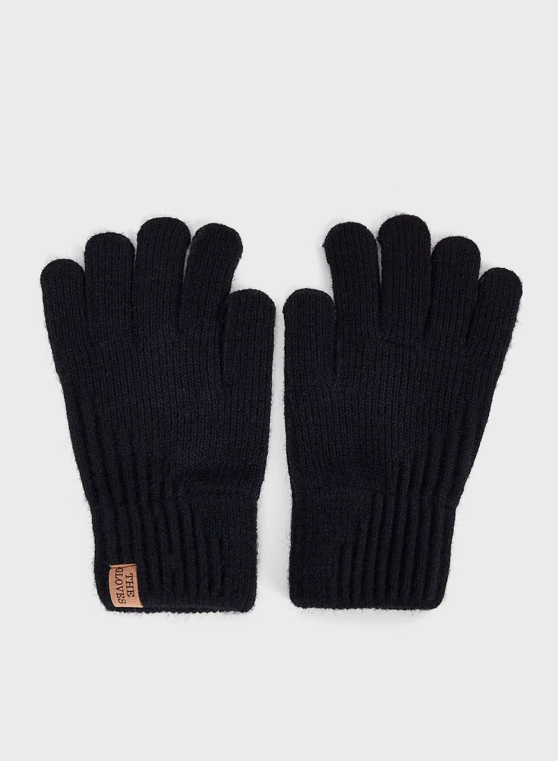 Seventy Five Knitted Stripe Winter Gloves