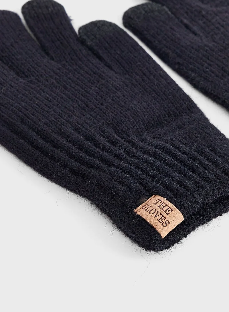 Seventy Five Knitted Stripe Winter Gloves