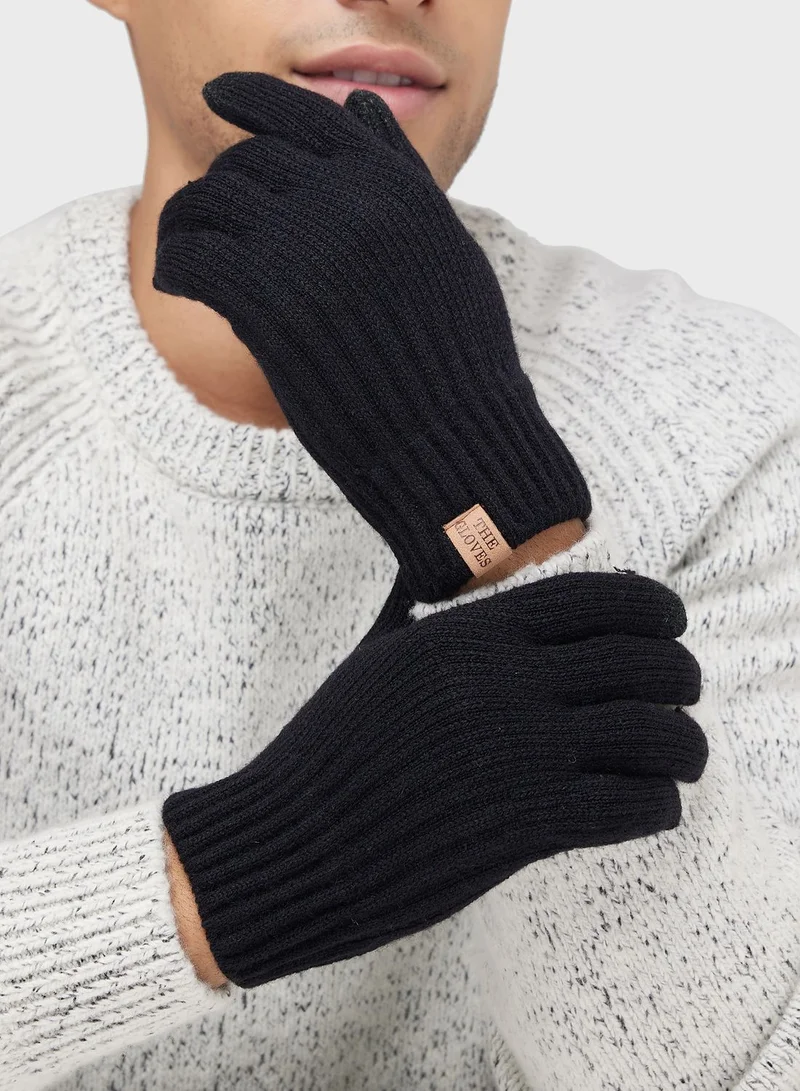 Seventy Five Knitted Stripe Winter Gloves