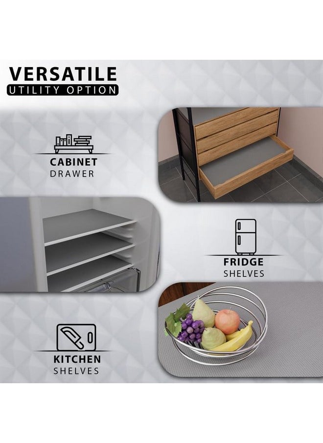 Easy Home EASYHOME Multipurpose 60cm x 5m Waterproof EVA Diamond Anti Slip Mat for Kitchen, Bathroom Cabinet Kitchen Drawer Shelf Mats Liner Sheets, Non-Slip Fridge Mat, Table Mat (60cm x 5Mtr Roll, Grey)  - Image 5