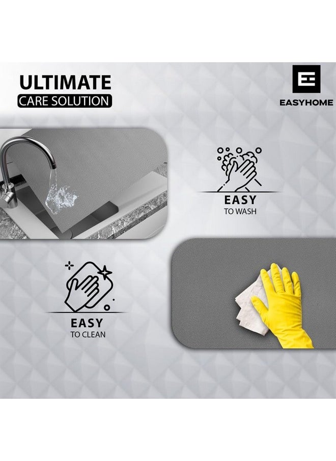 Easy Home EASYHOME Multipurpose 60cm x 5m Waterproof EVA Diamond Anti Slip Mat for Kitchen, Bathroom Cabinet Kitchen Drawer Shelf Mats Liner Sheets, Non-Slip Fridge Mat, Table Mat (60cm x 5Mtr Roll, Grey)  - Image 3