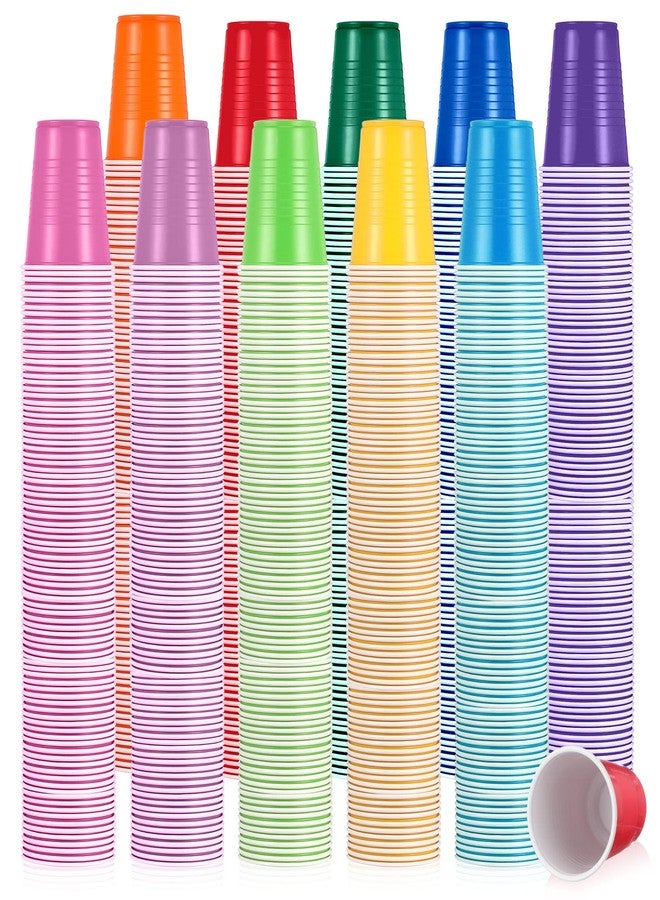 Eaasty 1000 Pcs Disposable Party Plastic Cups 10 Colors 5 Oz/150 ml Plastic Drinking Cups Assorted Colors Disposable Drinking Tumblers for Tasting, Birthday Parties, Picnic, BBQ, Wedding - Image 1