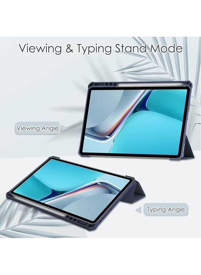 إيفو جراب سيليكون قابل للطي لجهاز هواوي ميت باد 11.5 (2024) BTK-W00 BTK-W09 واقي ذكي خفيف الوزن وناعم مع حامل مقاوم للصدمات، خاصية التشغيل/الإيقاف التلقائي (أزرق) - Image 3