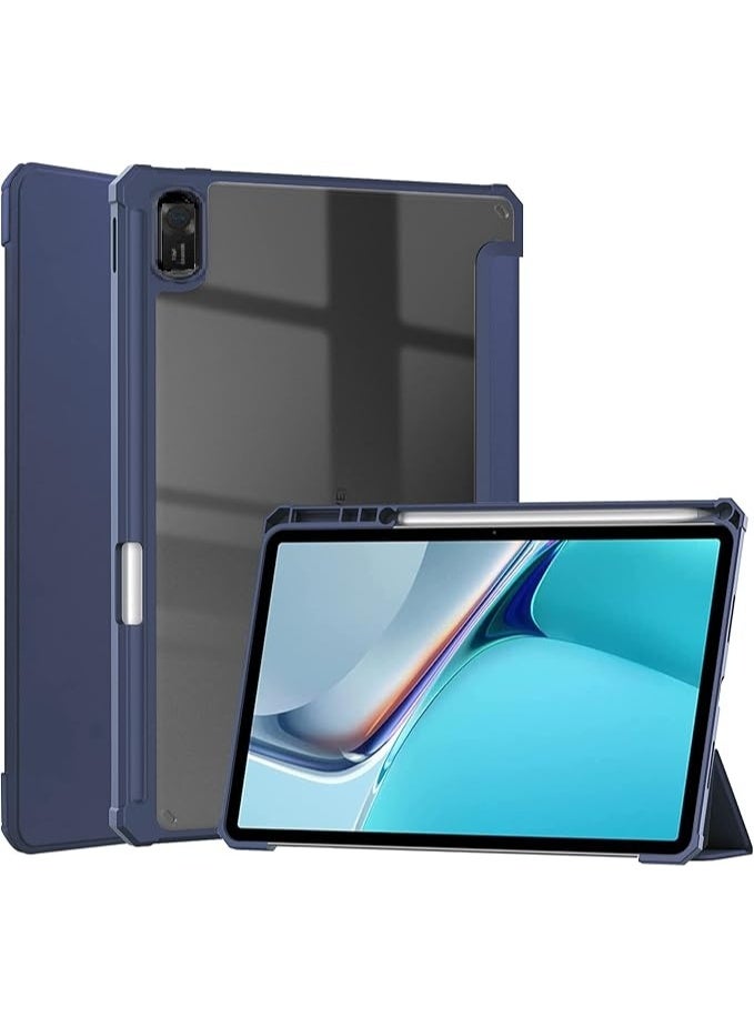 إيفو جراب سيليكون قابل للطي لجهاز هواوي ميت باد 11.5 (2024) BTK-W00 BTK-W09 واقي ذكي خفيف الوزن وناعم مع حامل مقاوم للصدمات، خاصية التشغيل/الإيقاف التلقائي (أزرق) - Image 1