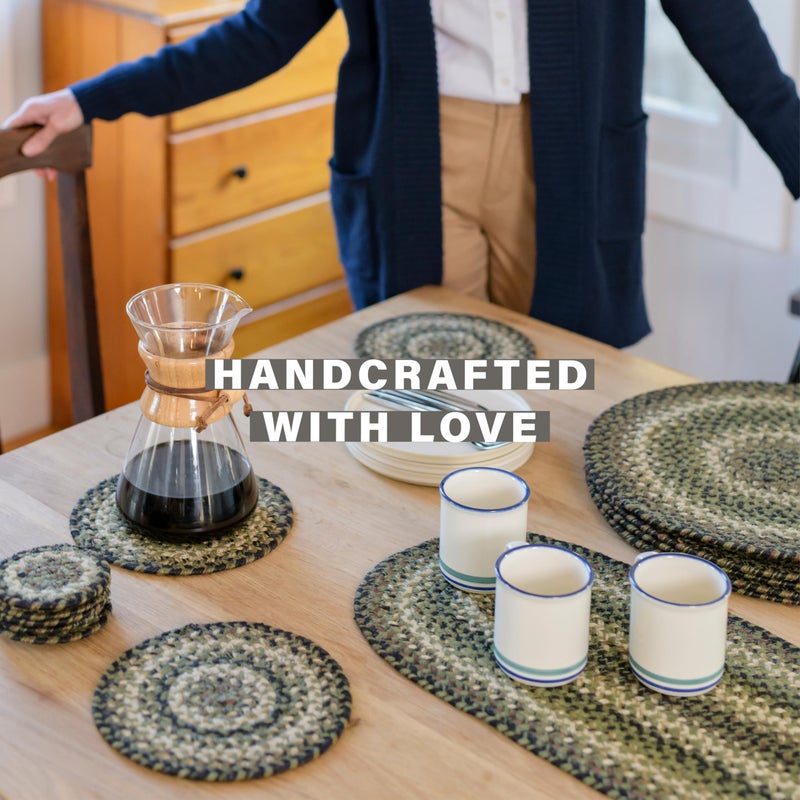 Homespice Pinecone Jute Braided Long Table Runner  Country Rustic Decor  Green Rectangle 11X36 - Rich Colors  Easy To Clean  Durable And Protects Furniture - Image 2