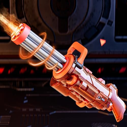 Funwee Gatling Electric Water Gun for Adults Kids Age 812 Powerful Automatic Squirt Gun High Powered Shooting Watergun 2528 FT Long Range Auto Water Blaster Outdoor Pool Toy GameOrange - Image 1
