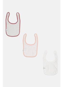Dream Gro Toddlers Girl 3Pcs Pointelle Knit Bibs, Peach  - Image 2
