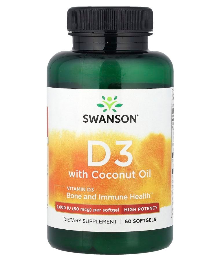 Vitamin D3 with Coconut Oil 60 Softgels