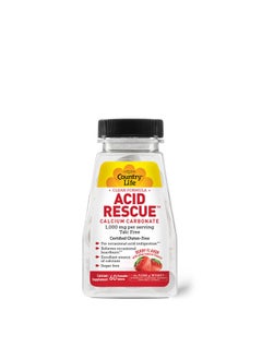 Country Life Acid Rescue Calcium Carbonate Clean Formula 1000Mg Talc Free 60 Chewable Berry Flavor Tablets Sugarfree Certified Gluten Free Certified Vegan Nongmo Verified  - Image 2