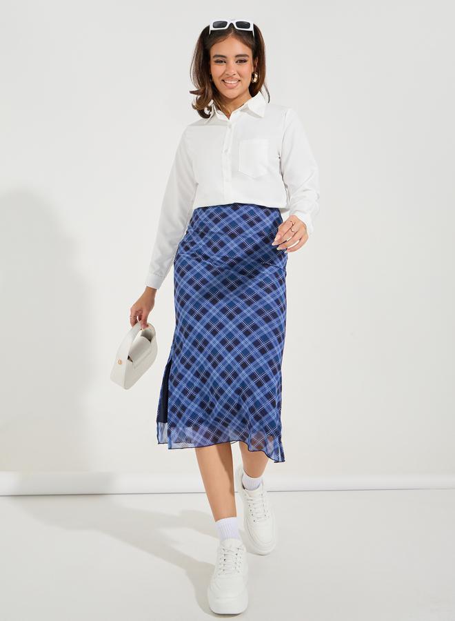 تايك تو بلوزة سادة بقصة عادية وازرار - Image 2