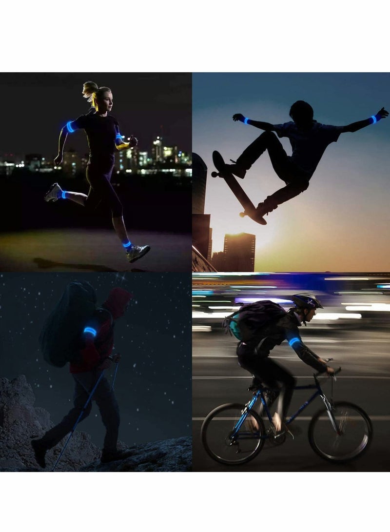 Excefore سوار ذراع LED قابل لإعادة الشحن، سوار أمان LED عاكس وامض، سوار رياضي مضيء LED للجري الليلي والركض وركوب الدراجات والمشي مع الكلب والتمارين والأنشطة الخارجية - Image 5