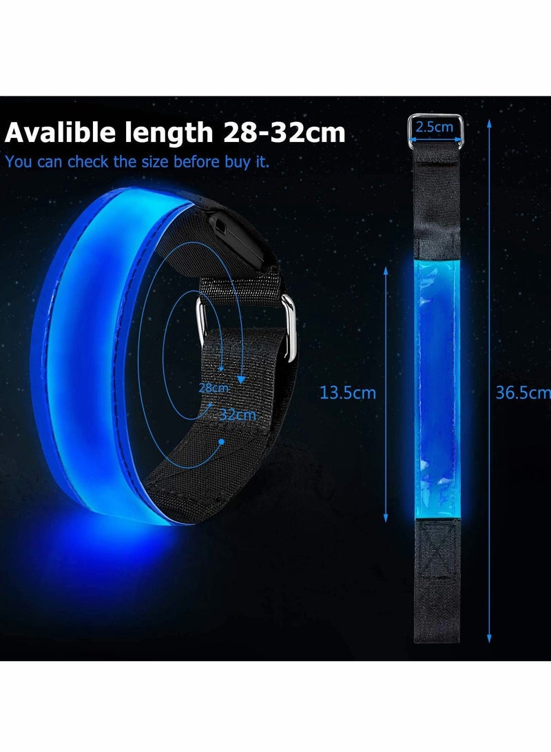 Excefore سوار ذراع LED قابل لإعادة الشحن، سوار أمان LED عاكس وامض، سوار رياضي مضيء LED للجري الليلي والركض وركوب الدراجات والمشي مع الكلب والتمارين والأنشطة الخارجية - Image 4