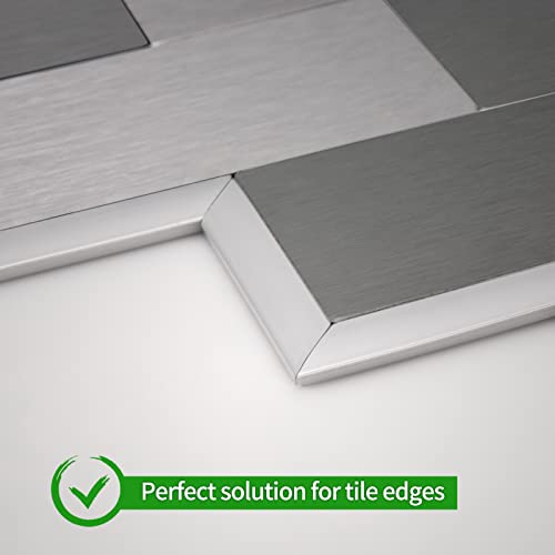 LONGKING 30 ft Peel and Stick Trim, Molding Trim for Walls, Edges, Borders, Backsplash Tile Edge, Flexible and Self Adhesive Trim, Silver - Image 4