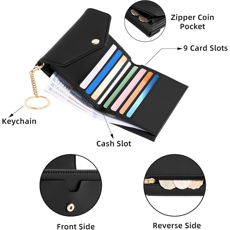 Gostwo Womens Wallet RFID Blocking Small Wallets Woman Credit Card Holder Trifold Ladies Wallets with Coins Zipper Pocket - Image 3
