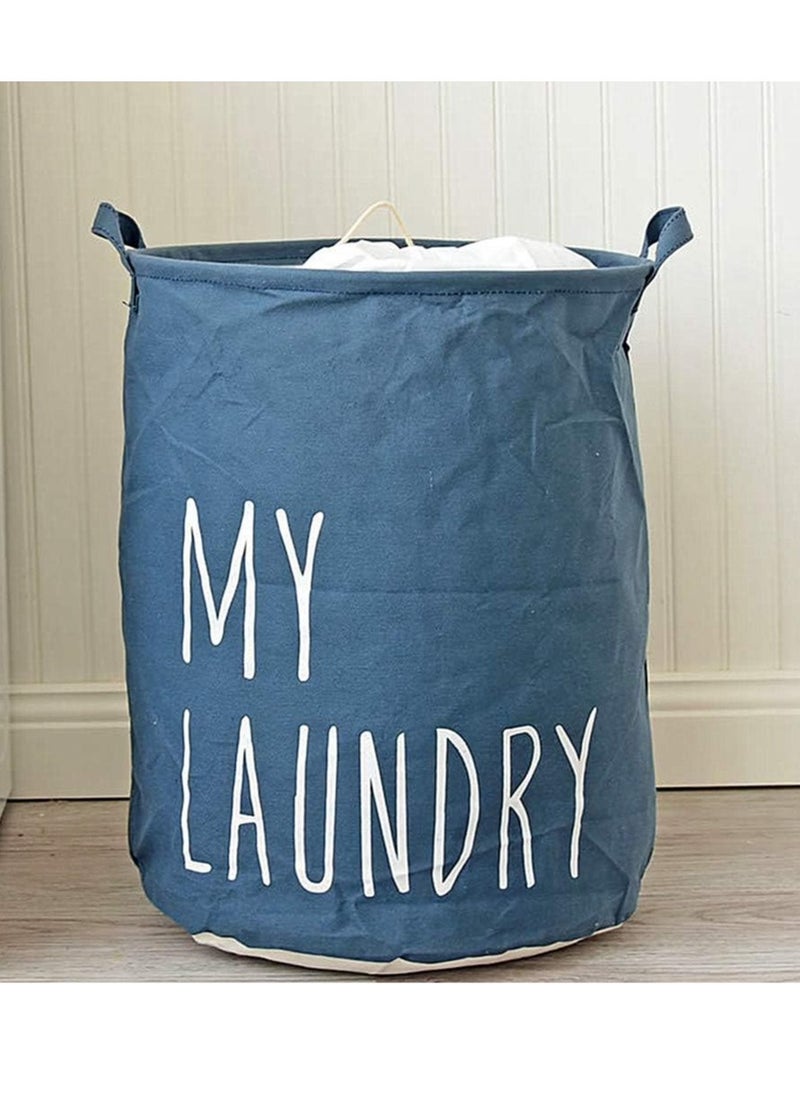 FASHION HOME Dark blue printed laundry bag 15.7x19.7in  - Image 1