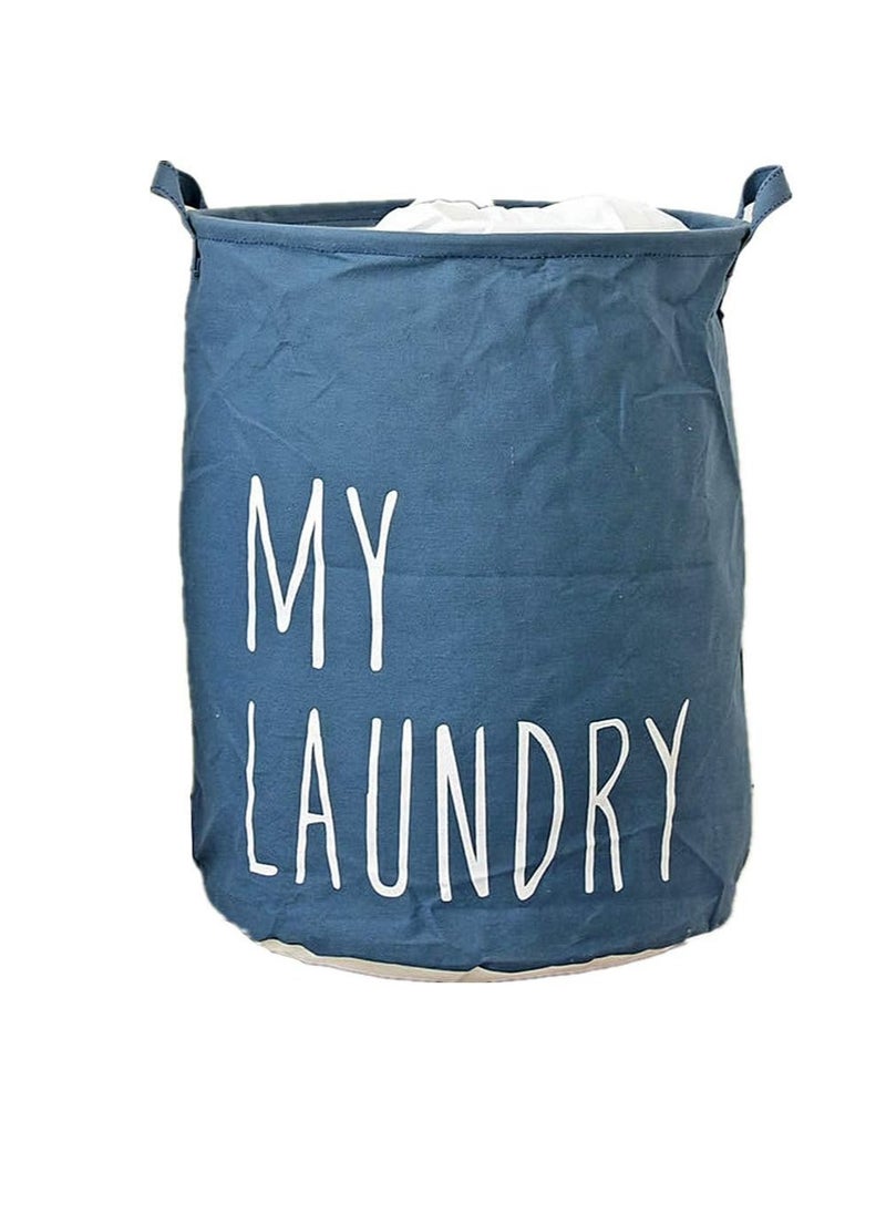 FASHION HOME Dark blue printed laundry bag 15.7x19.7in  - Image 2