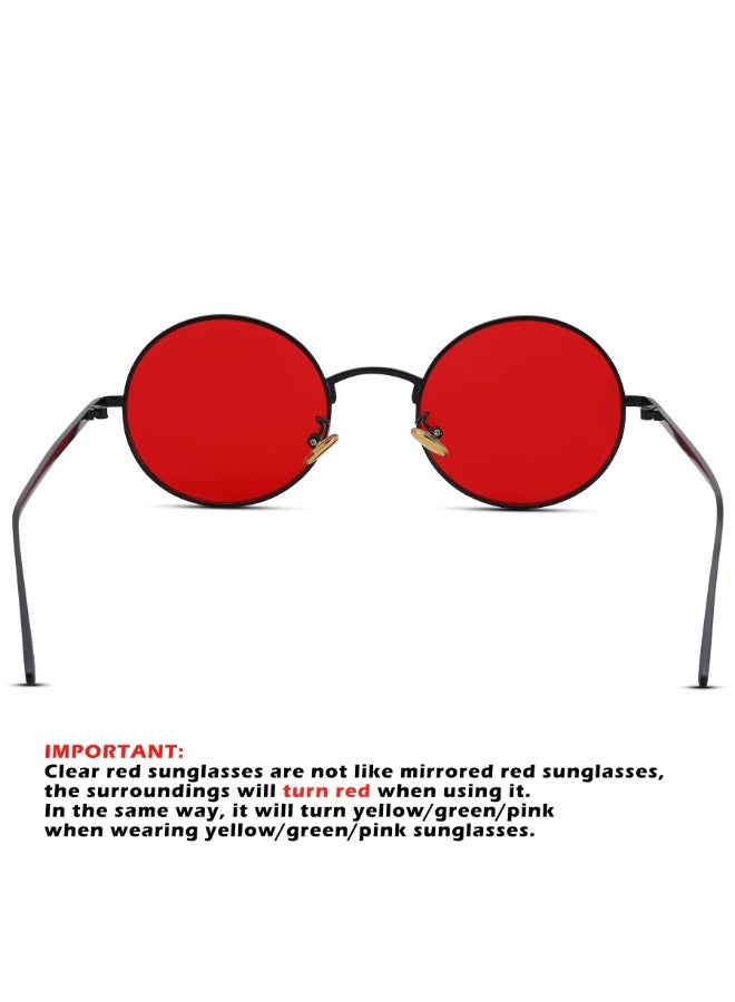 نظارات شمسية دائرية كبيرة بتصميمRetro عدسات ملونة حماية UV400 - Image 3