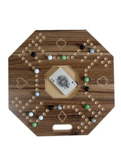 Jackaroo Jackaroo Board And Card Game With 16 Marble Stones Durable Sturdy 38x38cm  - Image 3