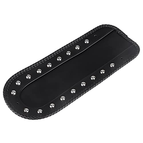 XMMT Motorcycle Rivet Leather Rear Fender Bib Solo Seat for Harley Softail Springer Heritage Classic EFI FLSTCI 2006-2017, Black - Image 1