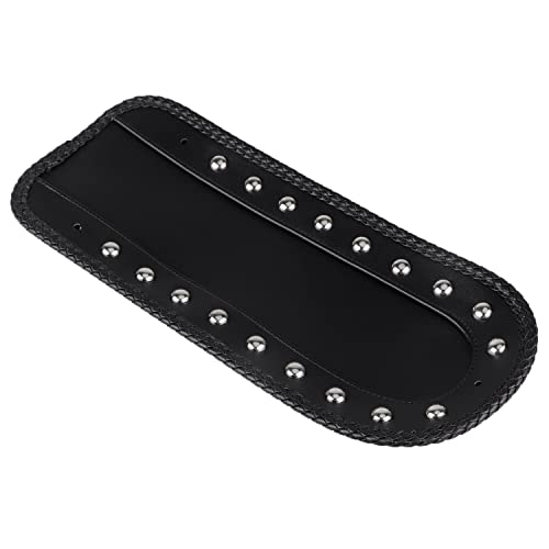 XMMT Motorcycle Rivet Leather Rear Fender Bib Solo Seat for Harley Softail Springer Heritage Classic EFI FLSTCI 2006-2017, Black - Image 3