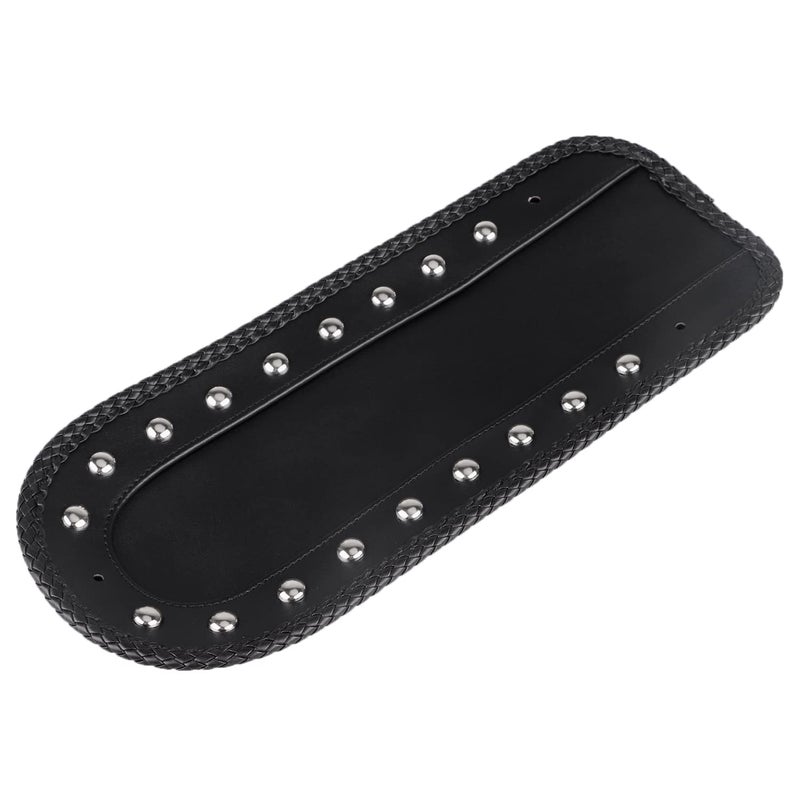 XMMT Motorcycle Rivet Leather Rear Fender Bib Solo Seat for Harley Softail Springer Heritage Classic EFI FLSTCI 2006-2017, Black - Image 2