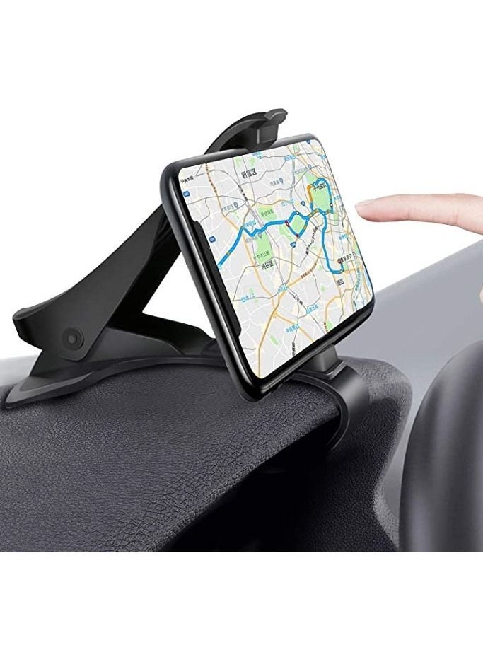 حامل هاتف السيارة مع مشبك تثبيت على لوحة القيادة لنظام الملاحة GPS لهواتف iPhone 13/12/11 Pro Max XS XR Samsung S20 S10 A71 Huawei P40 Nokia OnePlus أسود - Image 3