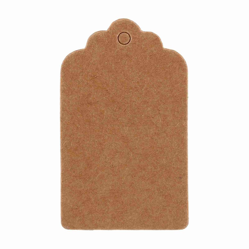 5x3cm Kraft Paper Gift Tags Wedding Birthday Scallop Label Blank Name Card 100x - Image 1