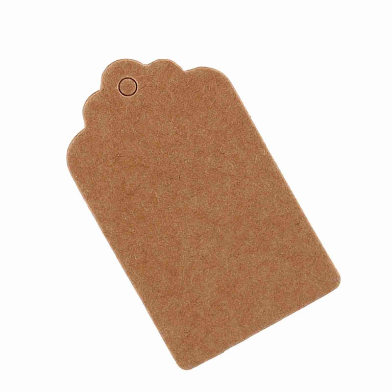 5x3cm Kraft Paper Gift Tags Wedding Birthday Scallop Label Blank Name Card 100x - Image 3