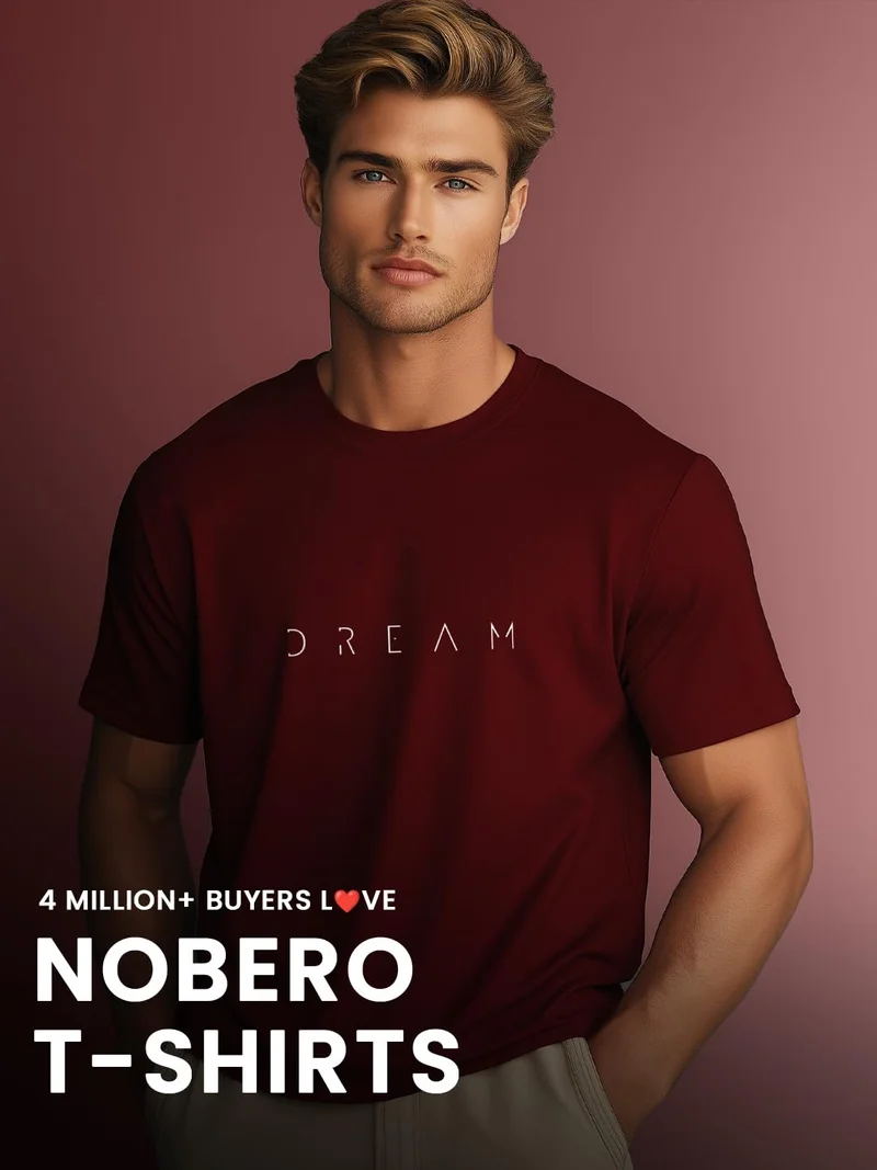 نوبيرو Nobero Cotton T-Shirts Combo Pack for Men