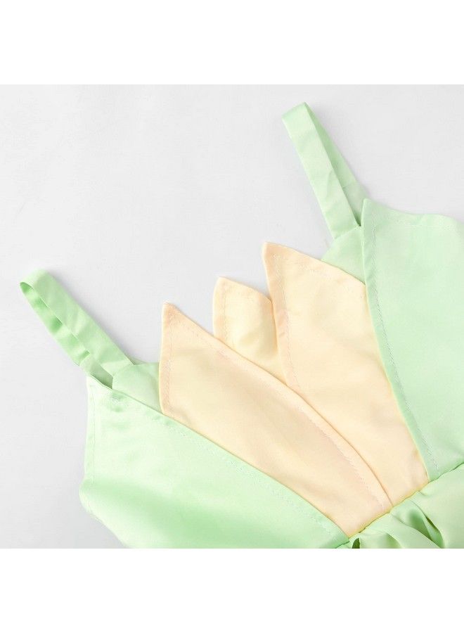JerrisApparel Girls Princess Costume Role Play Fancy Dress Ball Gown Halloween Party Dress Up (Green 5 6 Years)  - Image 4