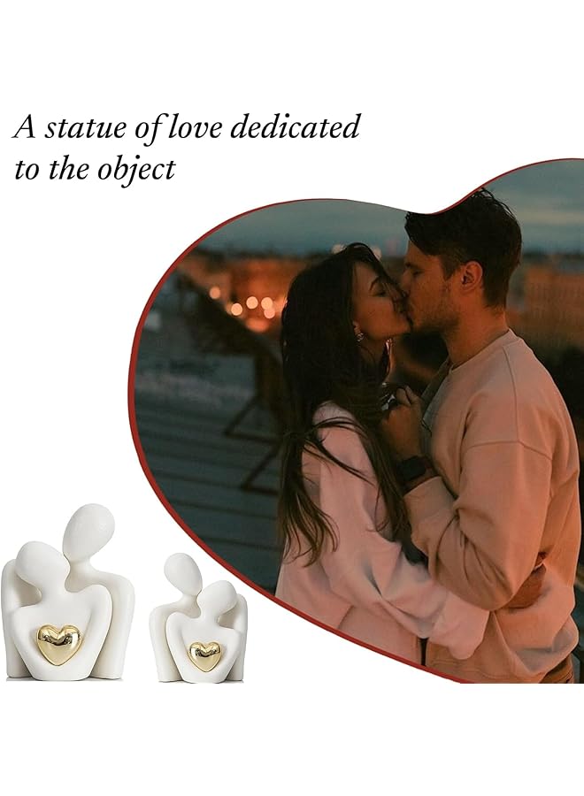 erorex Mini Couple Statue Tv Stand Decor Items For Living Room Bedroom Decor For Couples Sculpture Knick Knacks For Shelves Valentine Anniversary Birthday Show Pieces For Home Decor 4.72In White - Image 5