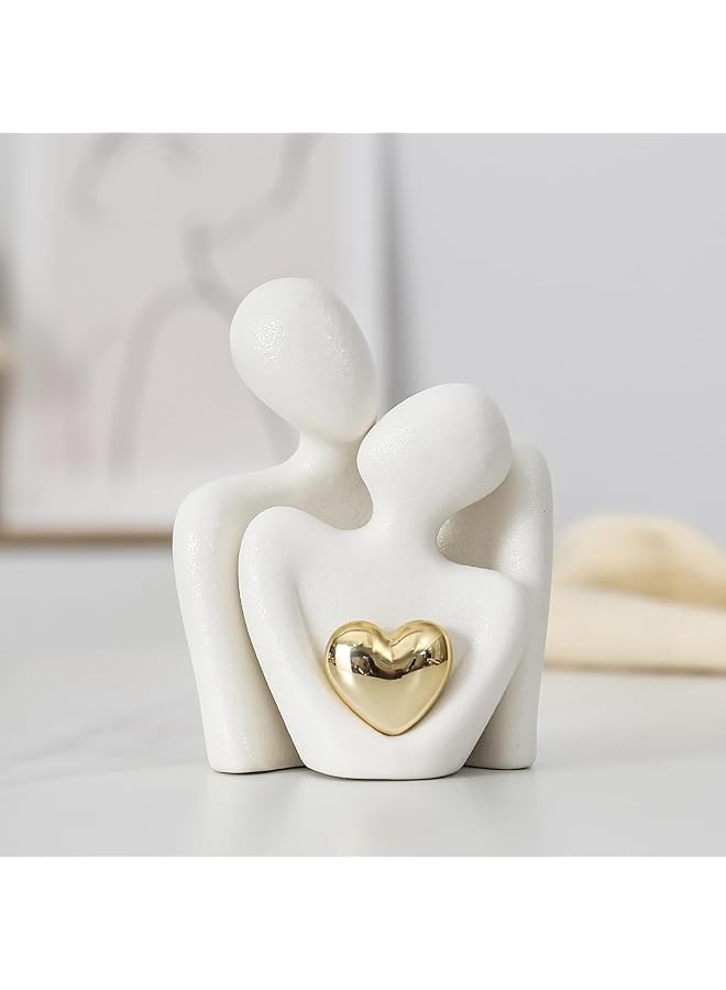 erorex Mini Couple Statue Tv Stand Decor Items For Living Room Bedroom Decor For Couples Sculpture Knick Knacks For Shelves Valentine Anniversary Birthday Show Pieces For Home Decor 4.72In White - Image 3