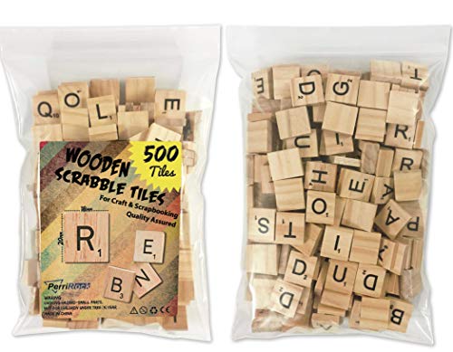 PERRIROCK 500 Pcs Wood Scrabble Tiles Scrabble Letters 5 Complete Sets Wood Tiles Great for Crafts Letter Tiles Spelling by Clever Delights - Image 1
