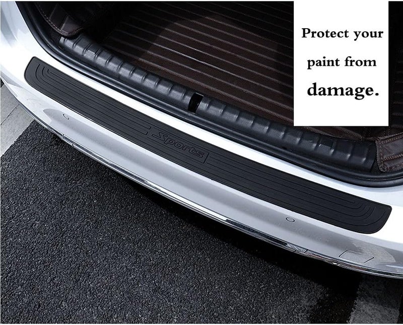 Akexermu Rear Bumper Protector Guard Trunk Rubber Protection Strip Rubber Scratch-Resistant Trunk Door Entry Guards Car Accessory for SUV/Cars Universal（Sport Black） - Image 2